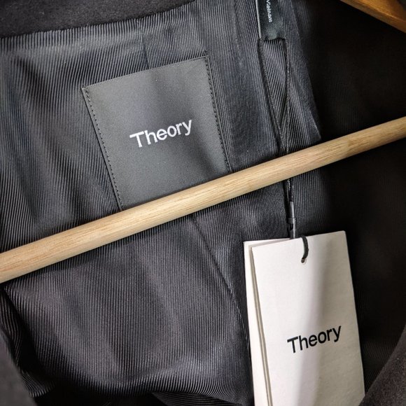 Theory Size S Womens Modus Superlight Wool Blend Long Peacoat in Black - Picture 14 of 16